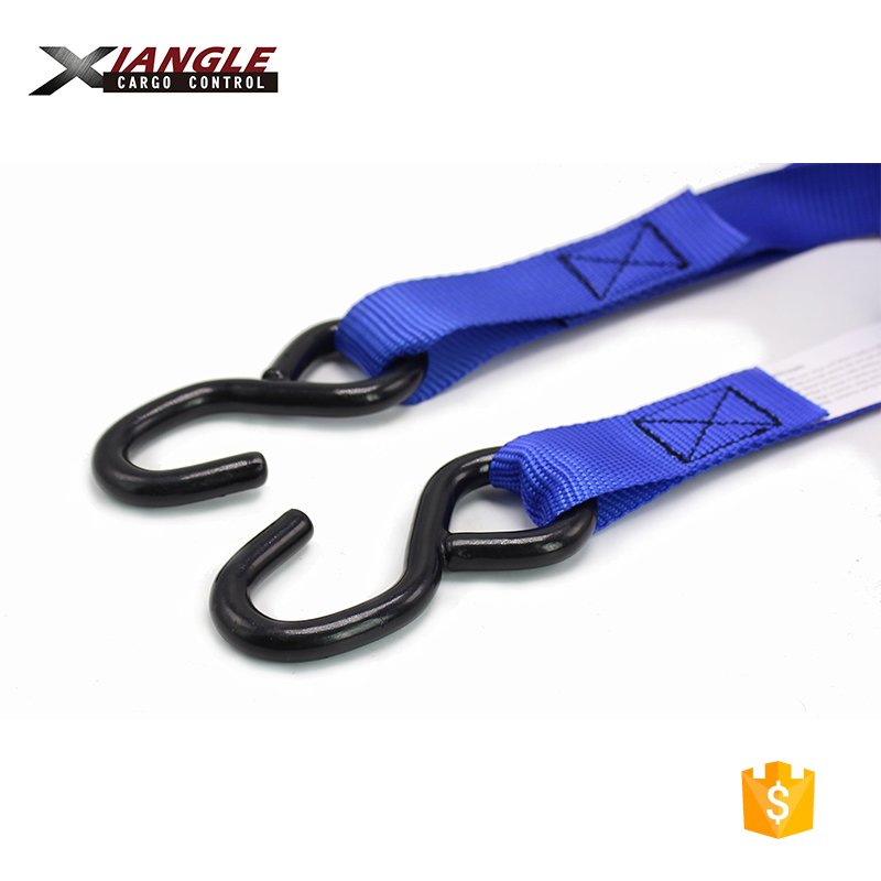 800kgs Hot sales 1 inch 2.5cm polyester webbing rubber handle ratchet cargo lashing straps tie down strap manufacturer