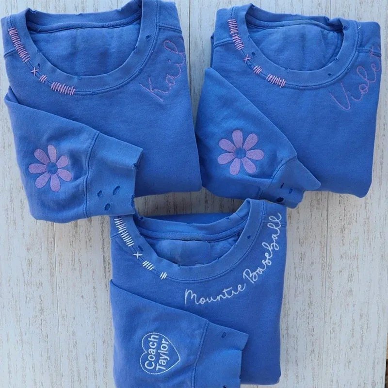 Customized Distressed Sweatshirt with Embroidered Collar Handmade OEM Service Custom Hoodie 1 Piece Knitted Fabric Unisex
