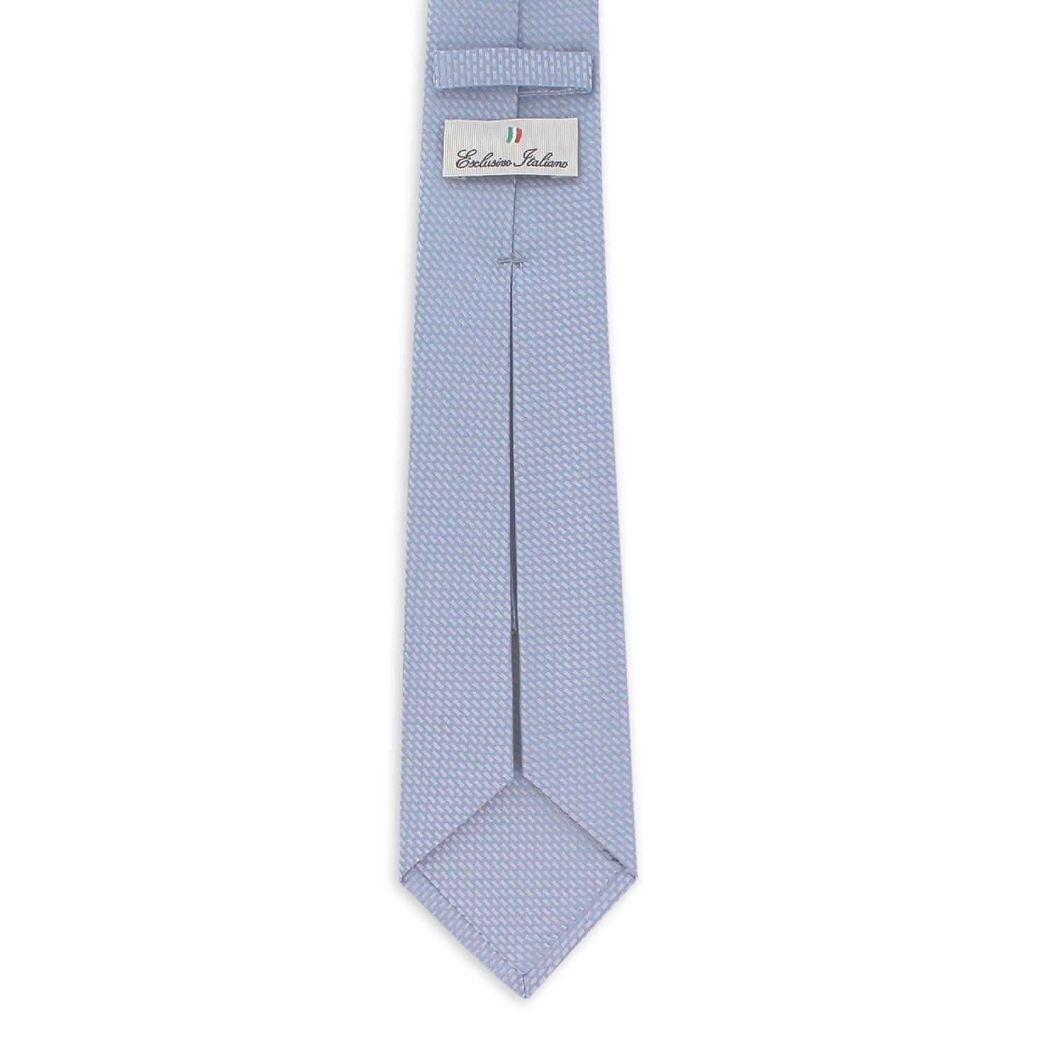 Italian Jacquard Silk Neck Tie Roma Sky Blue Best Seven-Fold Business Classic Paisley Printed Design Formal Original Italian