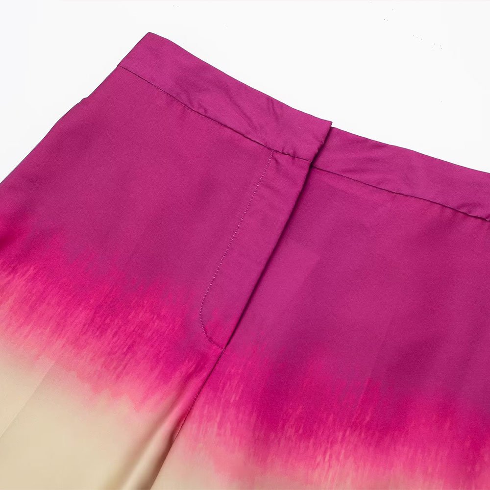 PB&ZA Women 2023 New Chic Fashion Tie-dye printing Pants Vintage High waist Female Trousers Mujer