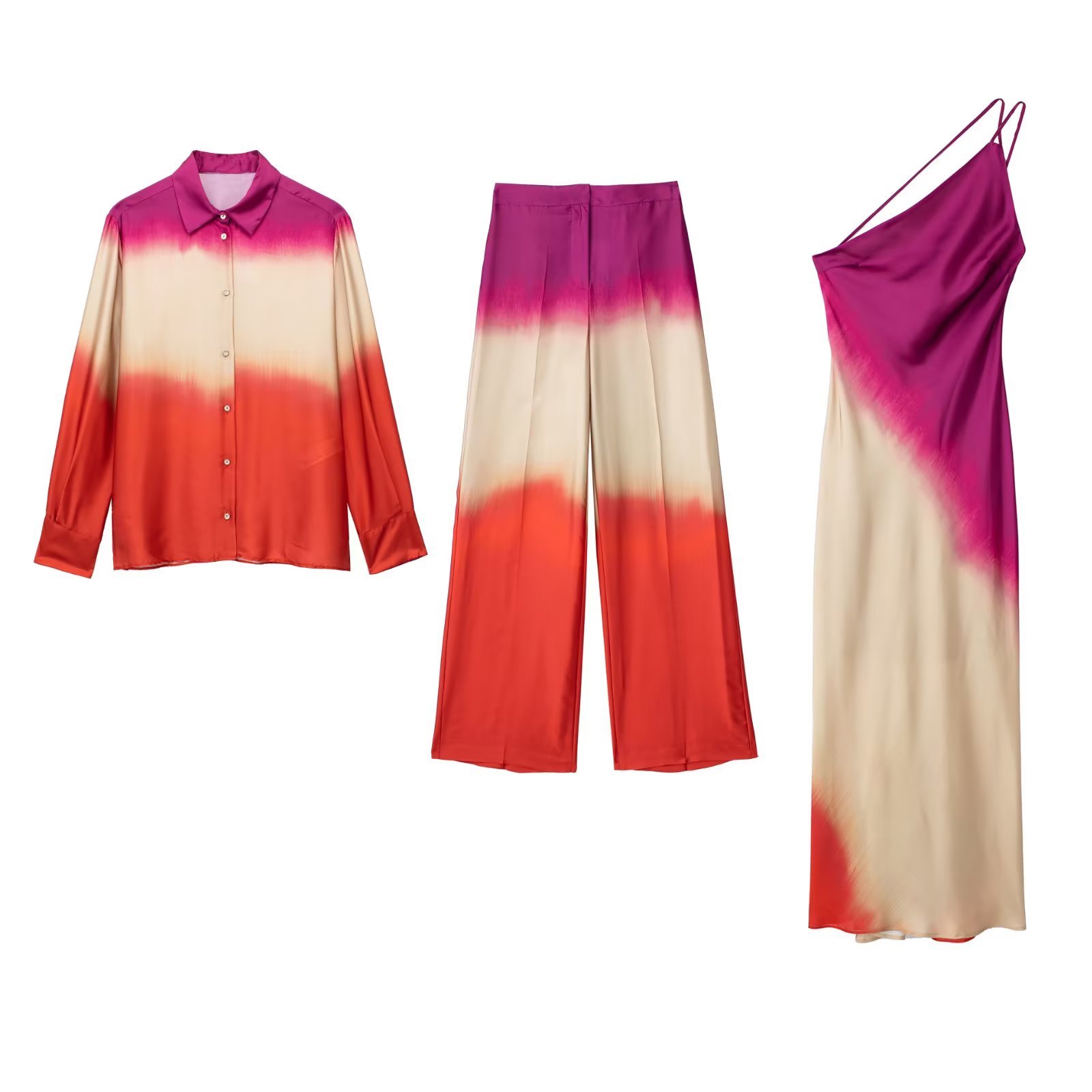 PB&ZA Women 2023 New Chic Fashion Tie-dye printing Pants Vintage High waist Female Trousers Mujer