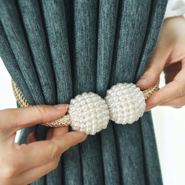Curtain Accessories Home Decor 1x Pearl Magnetic Curtain Clip Curtain Holders Tieback Clips Hanging Ball Tie Back