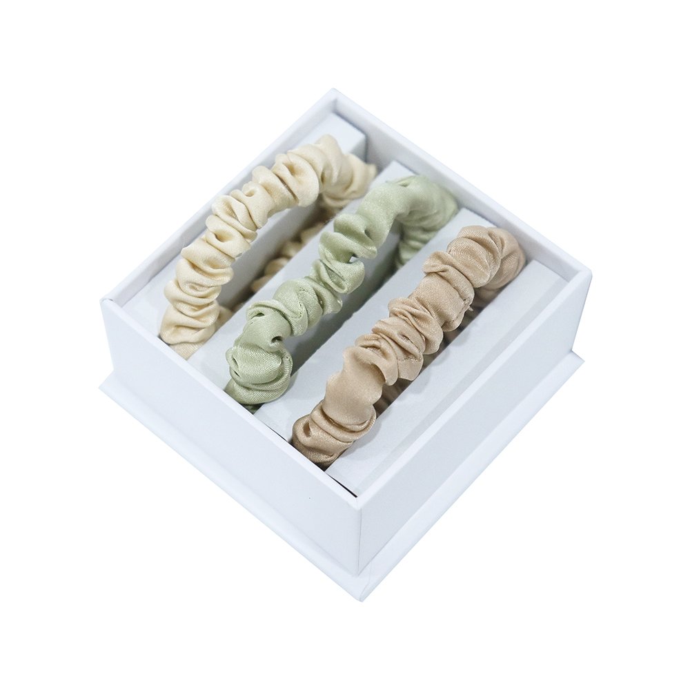 silk scrunchies wholesale pure mulberry silk hair scrunchies silk hair ties with logo custom box