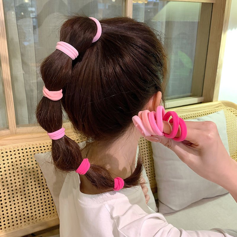 32pcs/Box Mixed Color Velvet Scrunchies Nylon Colorful Hair Tie Hair Accessories Elastic Kids Hair Ties For Girls