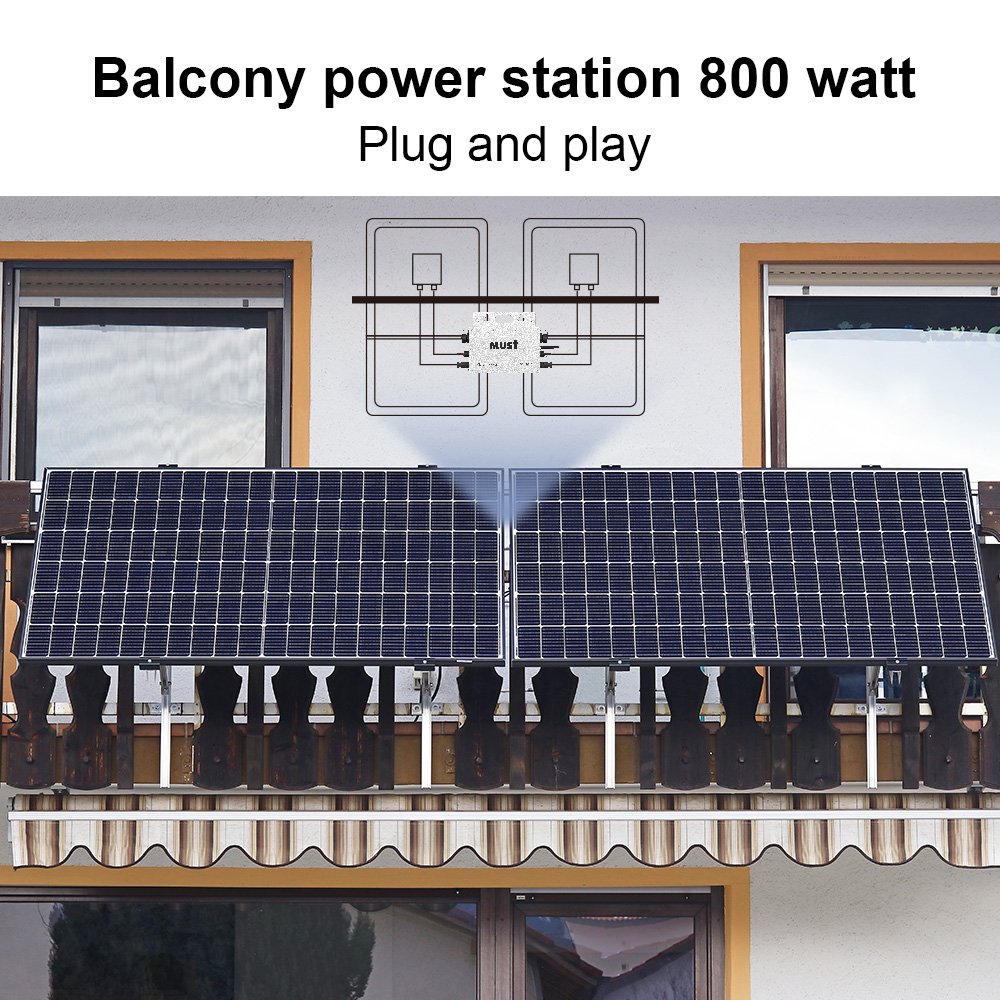 MUST Microinverter 600W 800W 1000W 1200W 2000W 2PV Input Solar Panel Power System Solar Micro Inverter