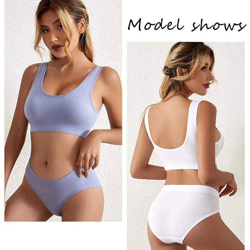 Bs008 High Quality Crop Top Fitness Padded Tie Dye Seamless Sports Bra Training Shockproof Lady Bra Set