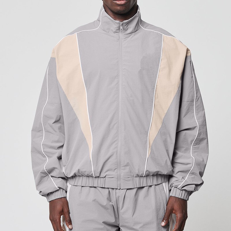 2024 New Fashion OEM nylon jogging suits zip up bulk wholesale track suit windbreaker jacket streetwear nylon taslan tracksuit