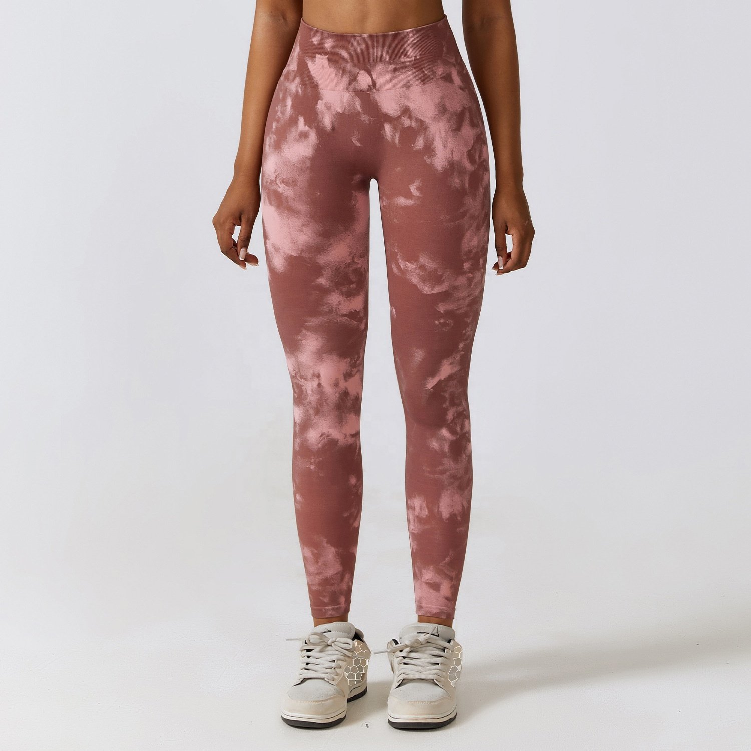 Tie Dye Seamless High Waist Yoga Pants Camo Hip Lifting Tummy Running Sports Fitness Leggings