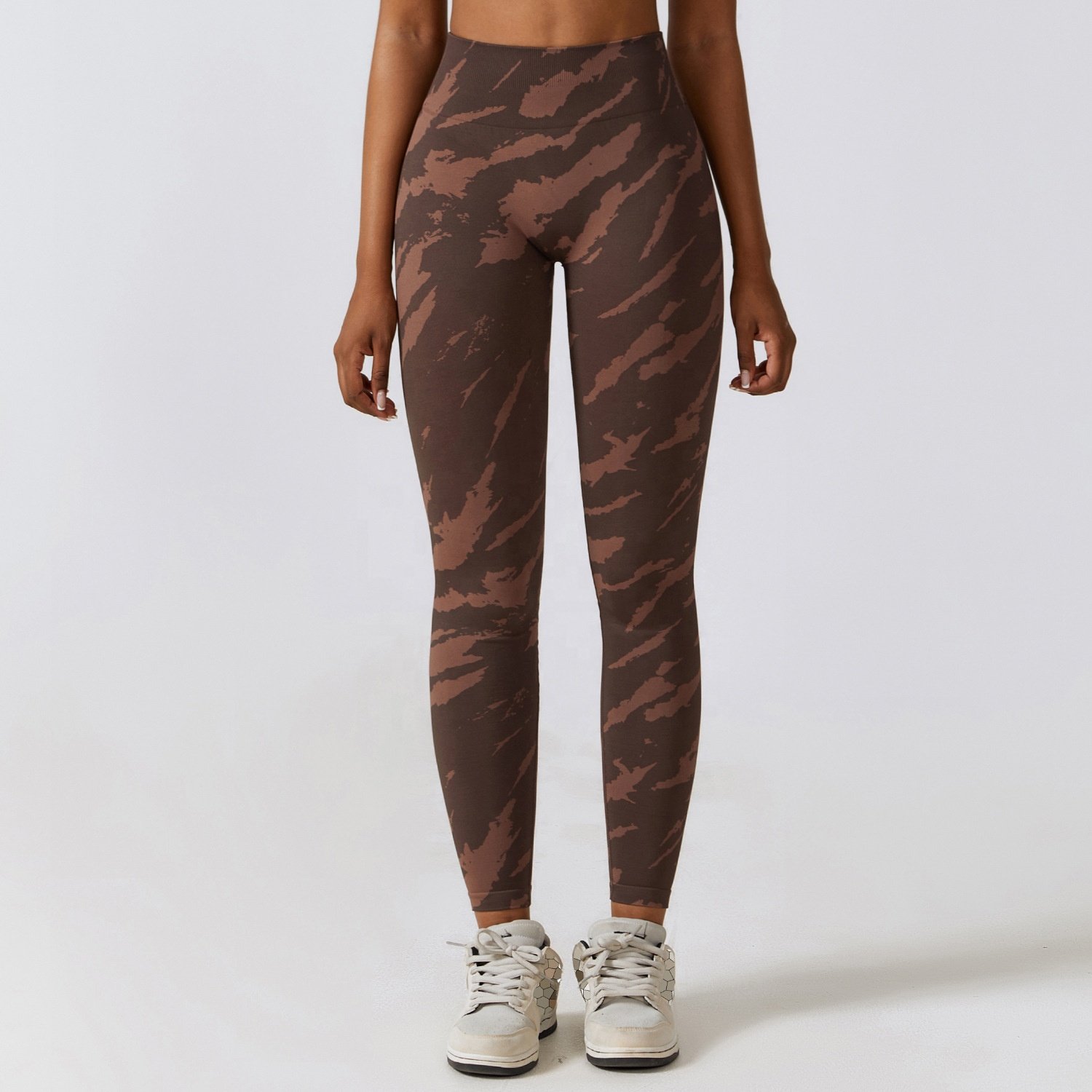 Tie Dye Seamless High Waist Yoga Pants Camo Hip Lifting Tummy Running Sports Fitness Leggings