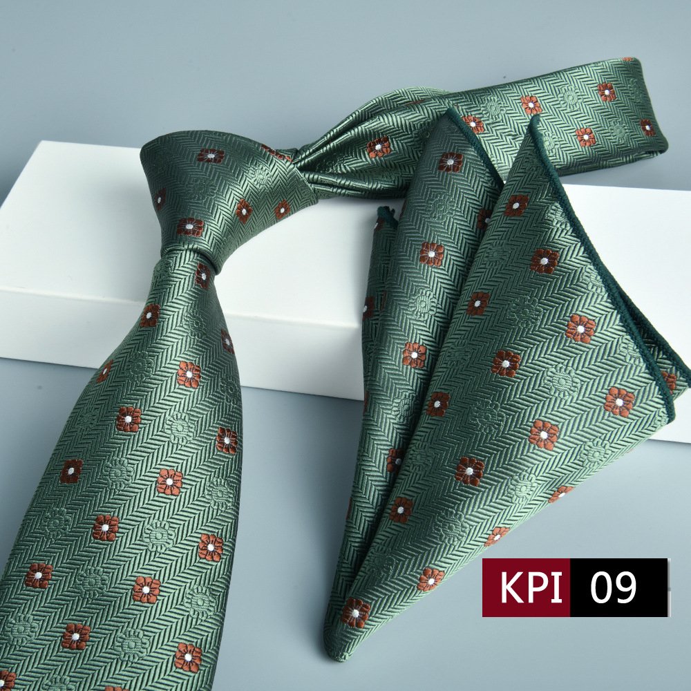 2024 New Arrival Fashion 8cm Neck Tie High Quality Jacquard men suit pocket handkercher neck tie set