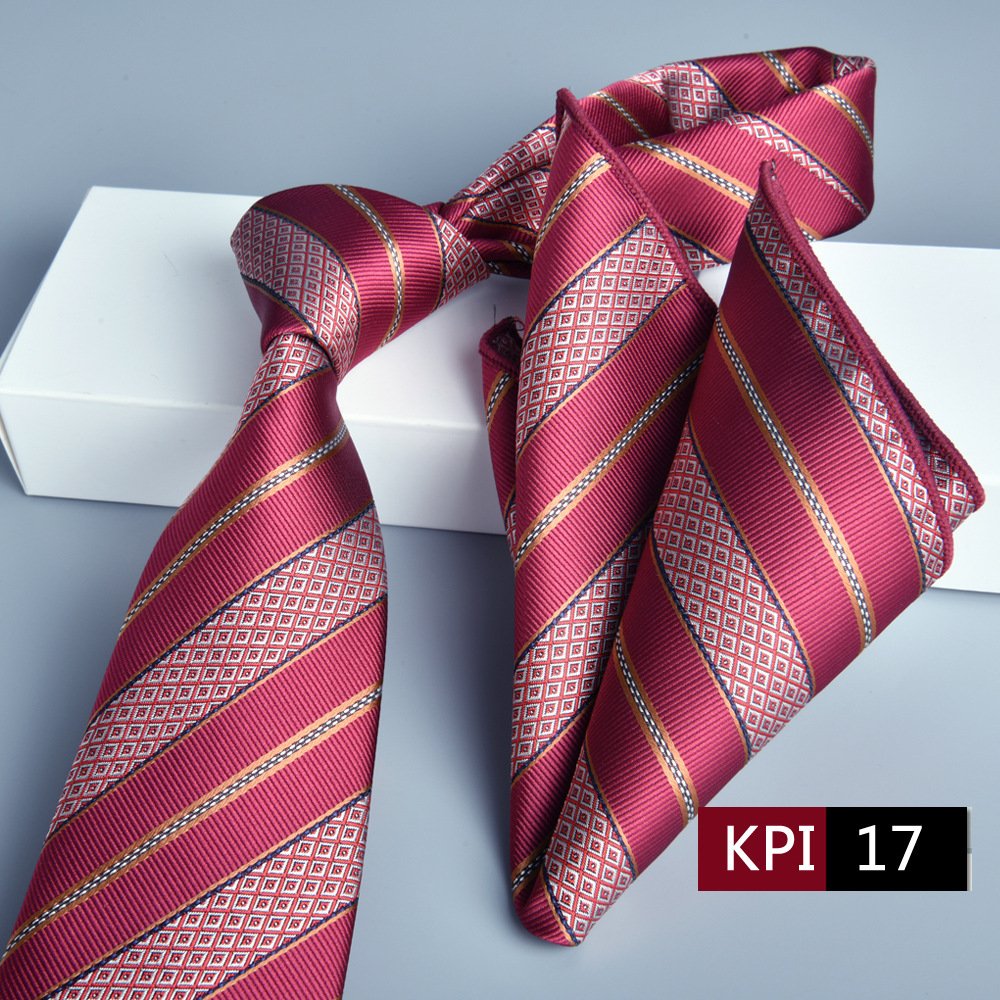 2024 New Arrival Fashion 8cm Neck Tie High Quality Jacquard men suit pocket handkercher neck tie set