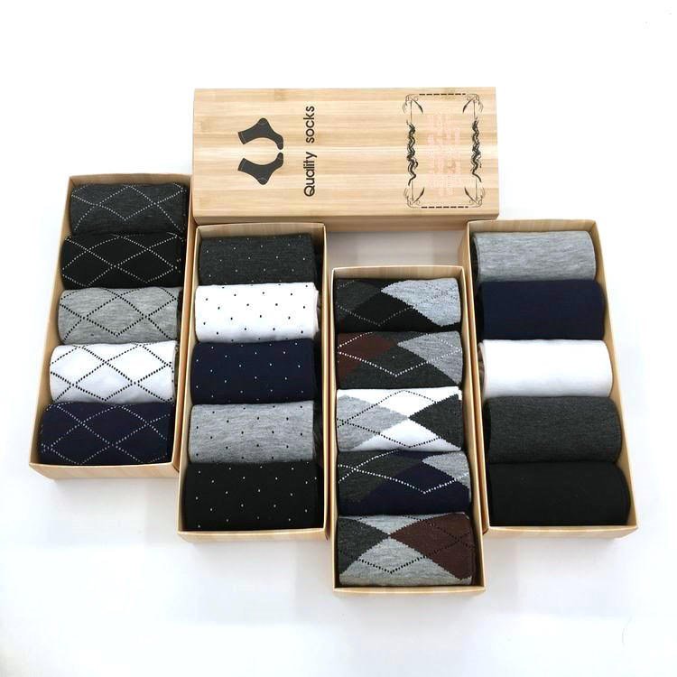 Low MOQ business tie and sock set mens gift socks gifts box sox men's formal socks