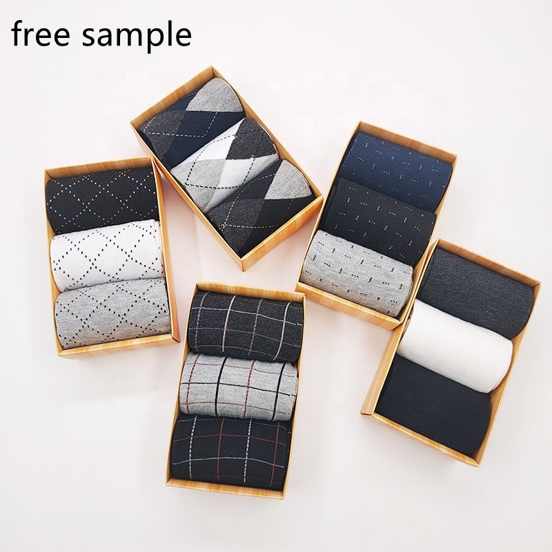 Low MOQ business tie and sock set mens gift socks gifts box sox men's formal socks