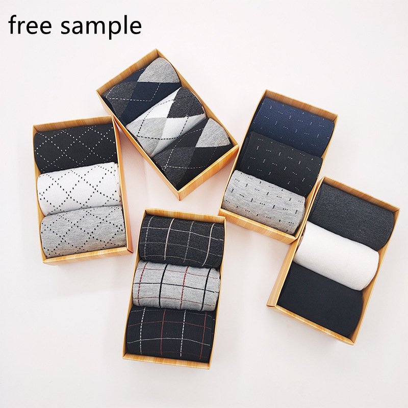 Low MOQ business tie and sock set mens gift socks gifts box sox men's formal socks