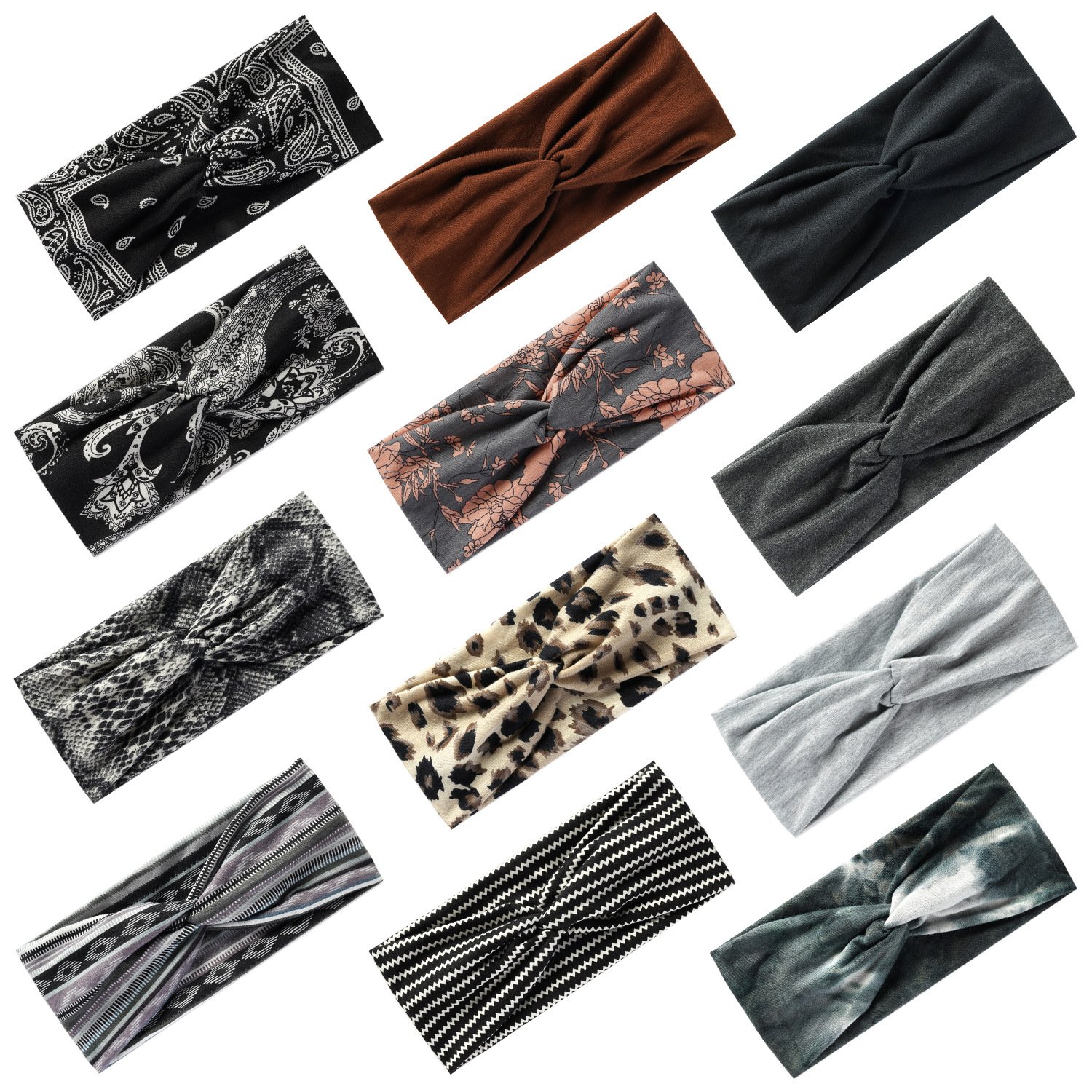 Boho Yoga Exercise Cross Twisted Knot Elastic Wide Hair Band Exercise Sports Running Women Cotton Headband