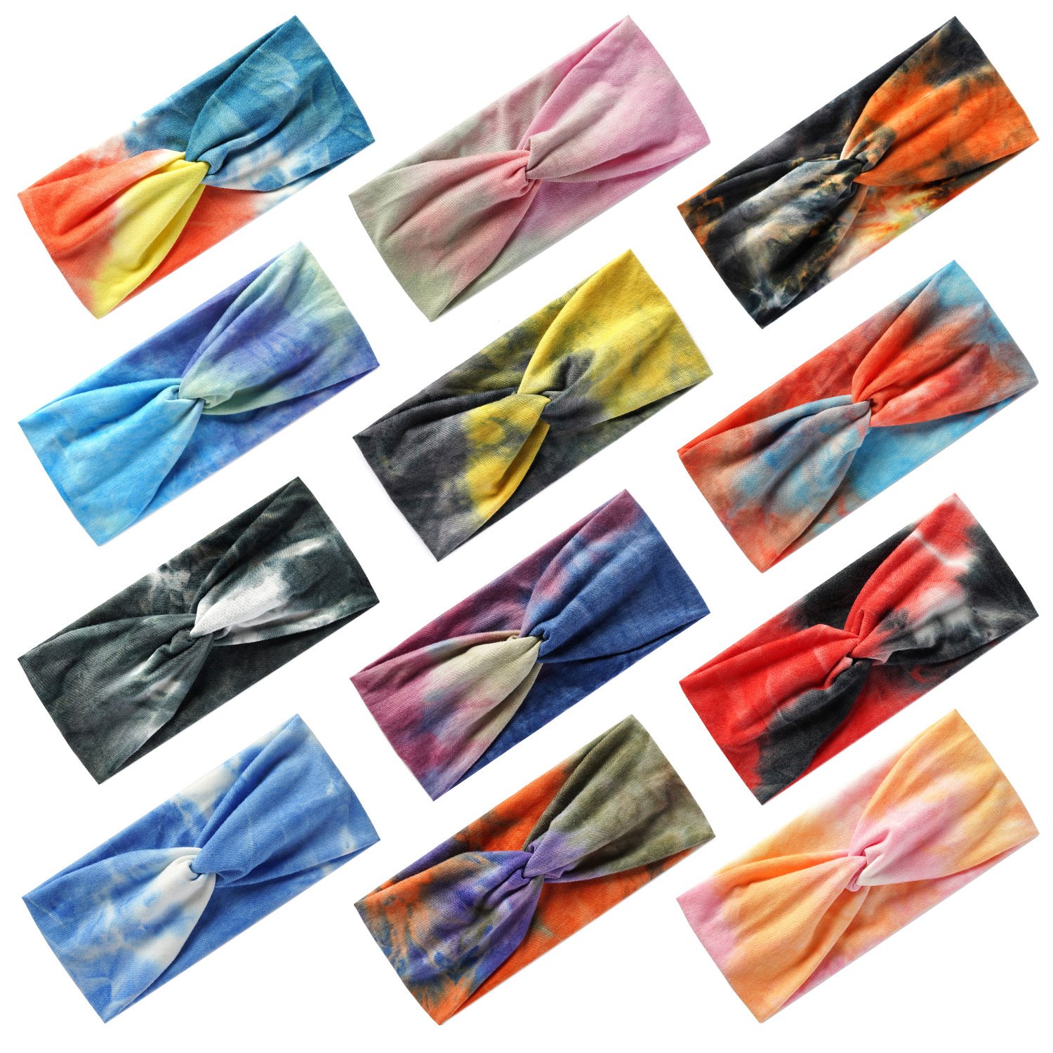 Boho Yoga Exercise Cross Twisted Knot Elastic Wide Hair Band Exercise Sports Running Women Cotton Headband