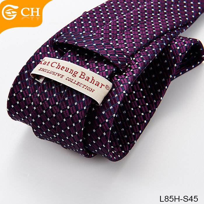 Wholesale Fashion Plaid Design 100% Silk Charm Purple Mens Tie To Match Shirts