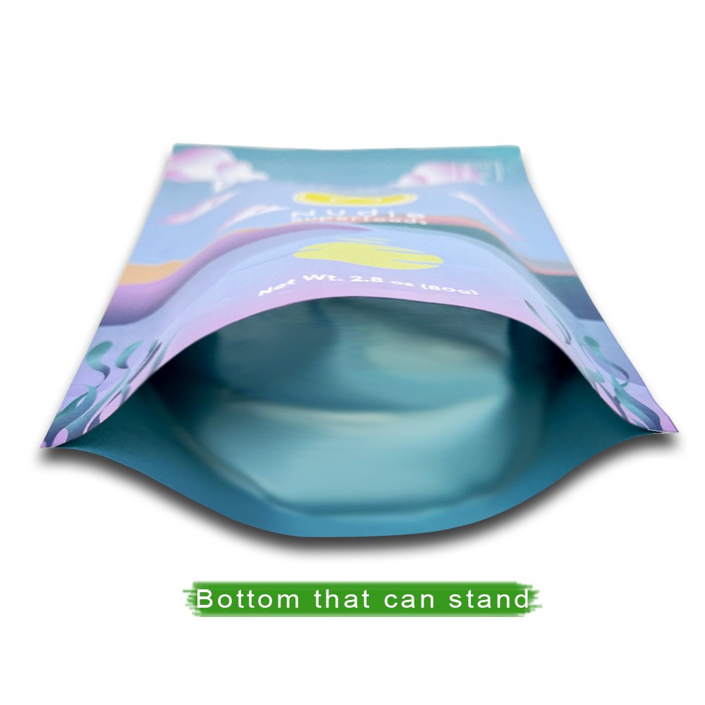 Custom plastic packaging bags aluminum foil superfood cookie snack candy food stand up zipper pouch