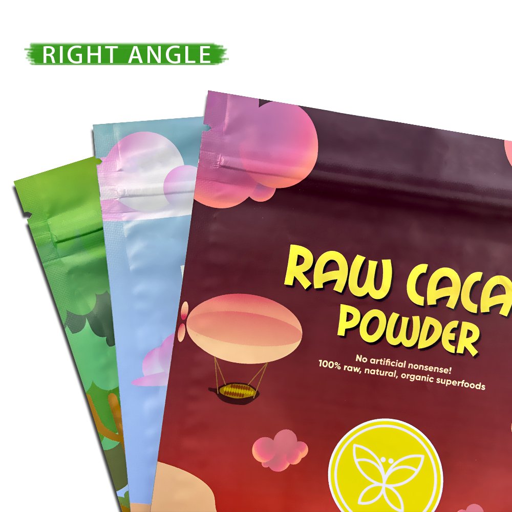 Custom plastic packaging bags aluminum foil superfood cookie snack candy food stand up zipper pouch