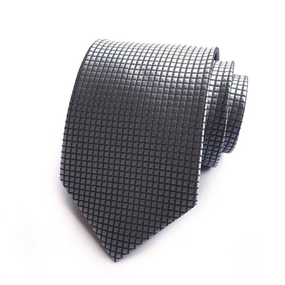 European Men Fashion New 8cm Tie Casual Polyester Stripe Black Neck Tie