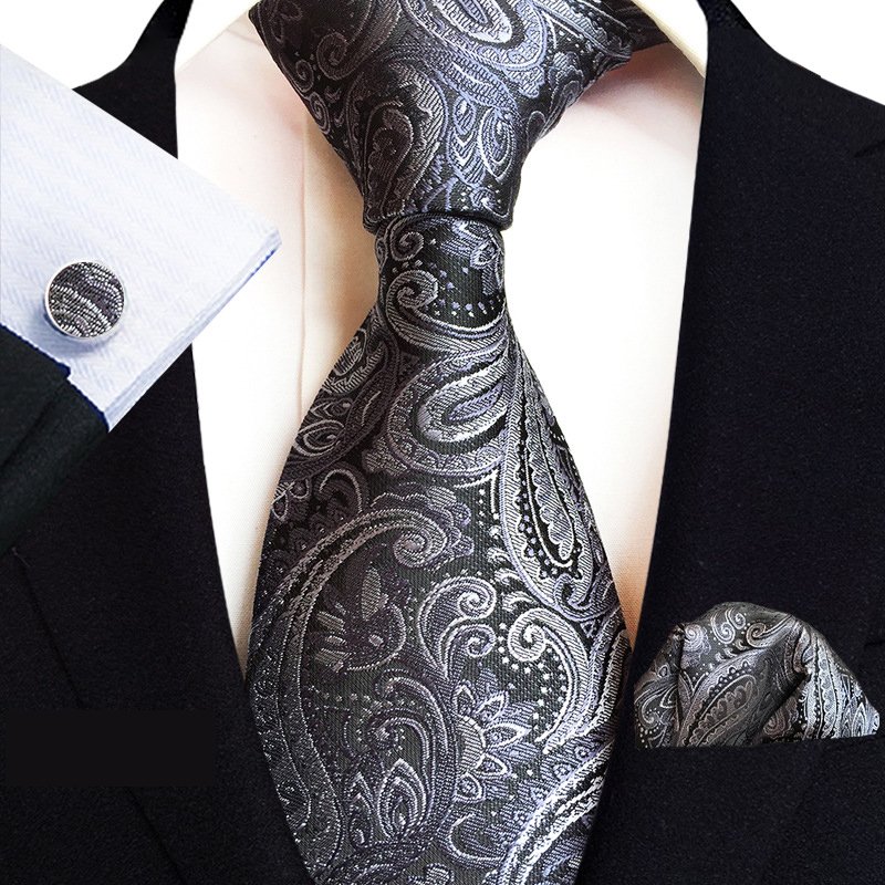High Quality Pocket Square Woven Classic Handkerchief Set With Buttons Floral Polyester Ties Wedding Party Men Ties
