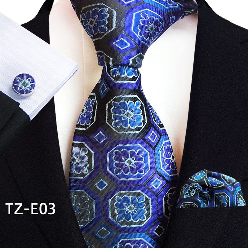 High Quality Pocket Square Woven Classic Handkerchief Set With Buttons Floral Polyester Ties Wedding Party Men Ties