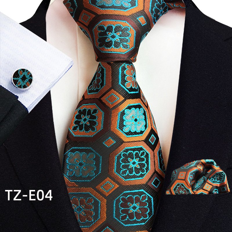 High Quality Pocket Square Woven Classic Handkerchief Set With Buttons Floral Polyester Ties Wedding Party Men Ties