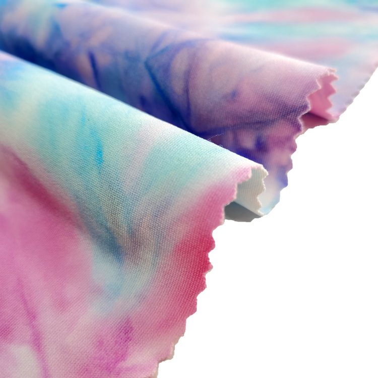 Hot sale New Arrival Moisture-Absorbent Recycled Polyester Spandex Knitted Stretch Jersey tie-dye Sports Yoga Fabric