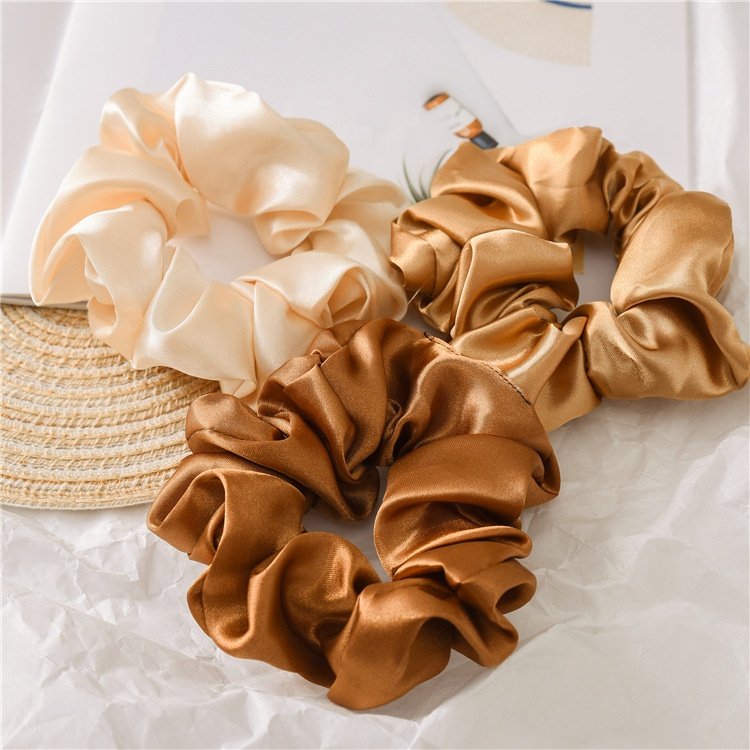 Gordon Ribbon Satin Scrunchies for Curly Hair Silk Scrunchie Satin Hair Accessories for Girls Scrunchy Hair