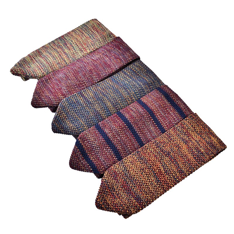 Polyester Man Tie With Arrow Head Knitted Design Available In Multiple Colors