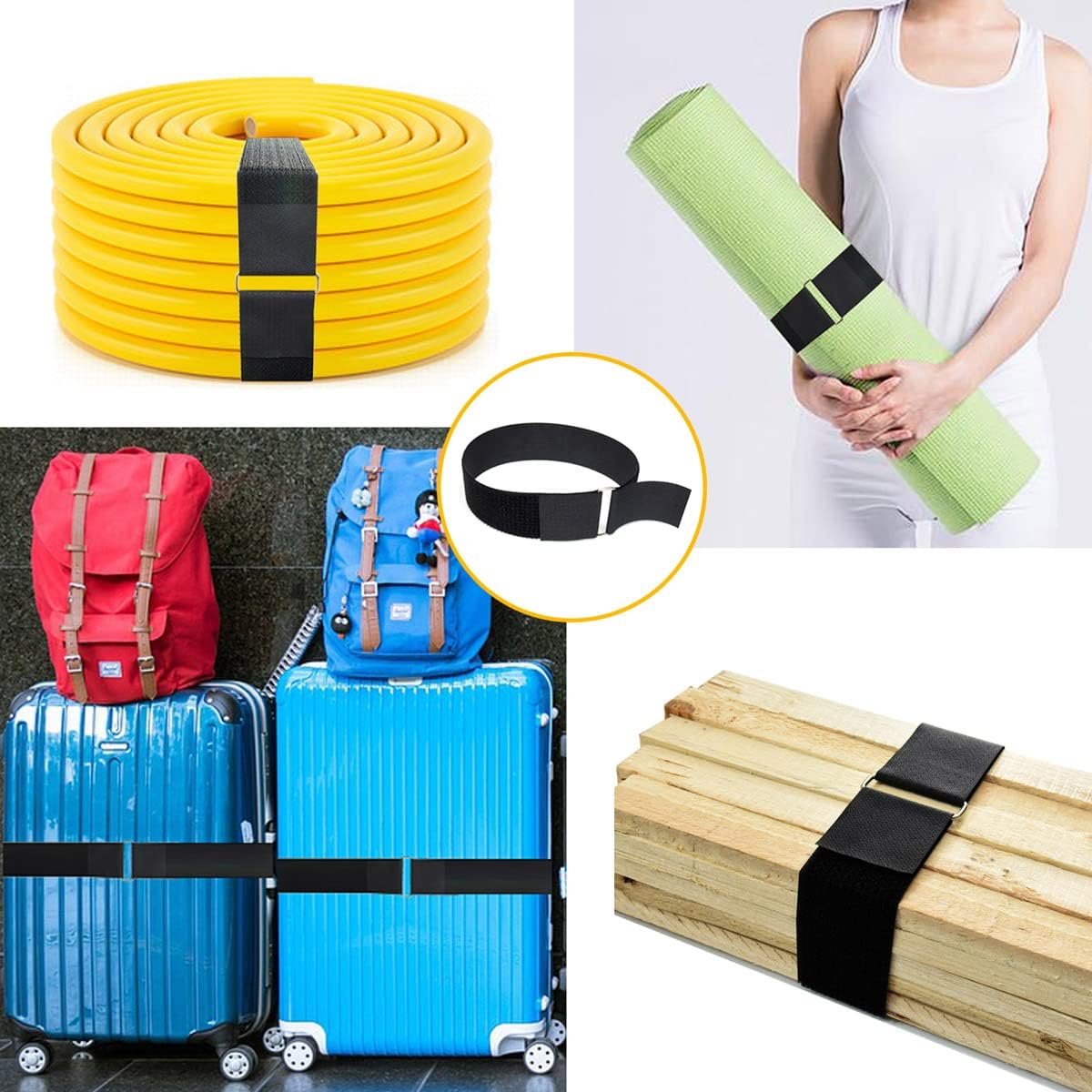 Oem 2" x16ft Reusable Cinch Strap With Metal Buckles,Cut-to-length Fastening Securing Straps,Adjustable Nylon Cable Straps