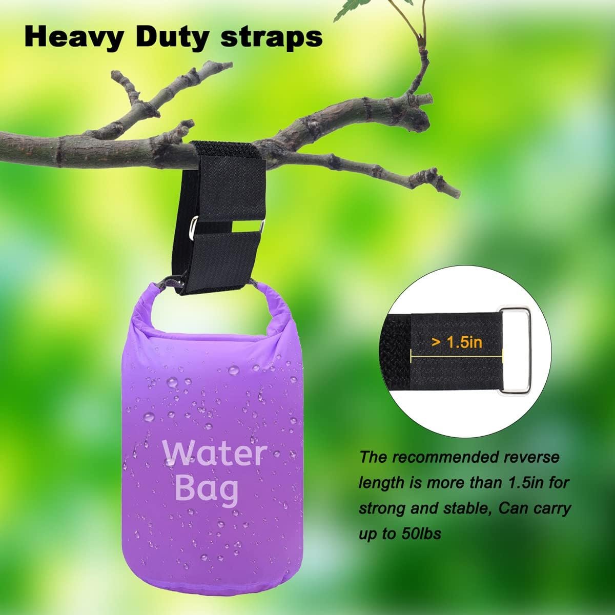 Oem 2" x16ft Reusable Cinch Strap With Metal Buckles,Cut-to-length Fastening Securing Straps,Adjustable Nylon Cable Straps