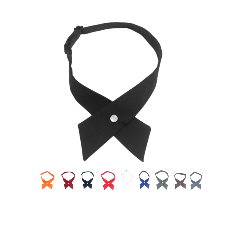 Chic Design Quality polyester Wholesale School Uniform Cross Neck Tie Woman Adjustable Girls' Criss-Cross bow ties