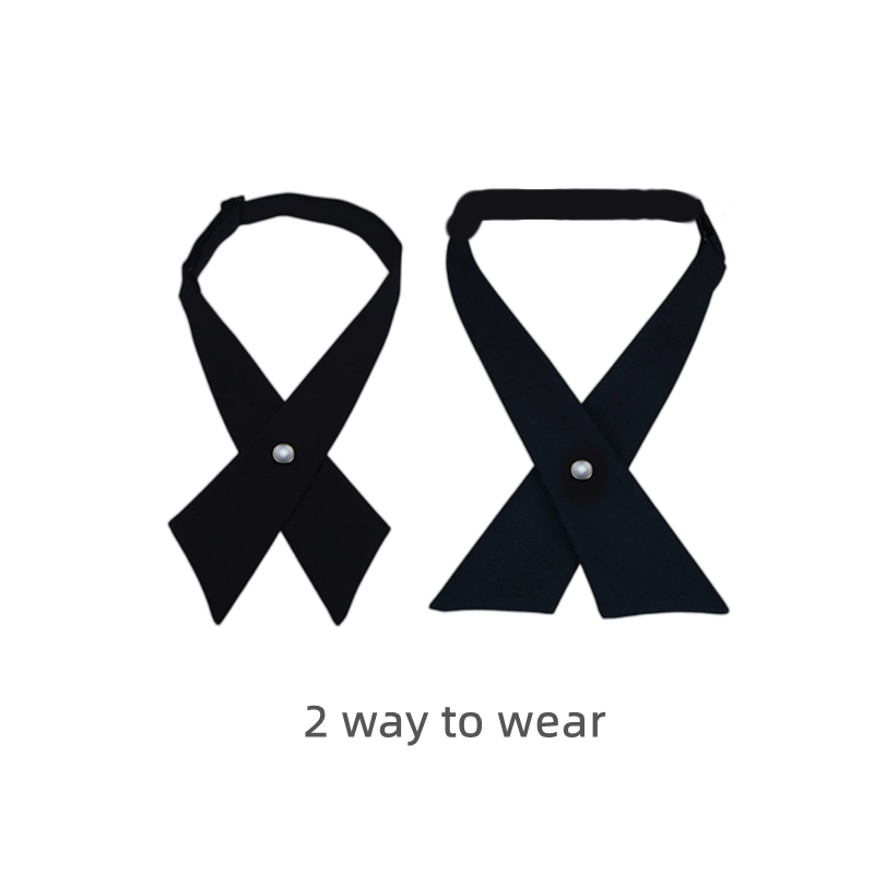 Chic Design Quality polyester Wholesale School Uniform Cross Neck Tie Woman Adjustable Girls' Criss-Cross bow ties