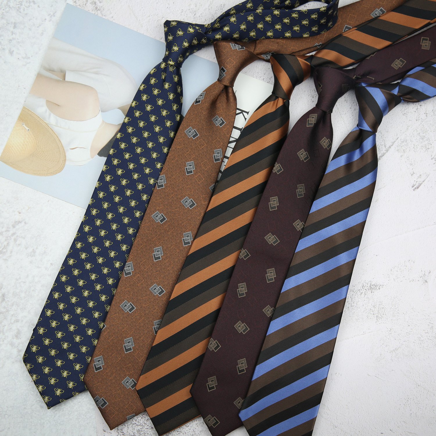Vintage polka dot striped custom neck ties 8cm business casual suit youth fashion accessories neck ties for men business