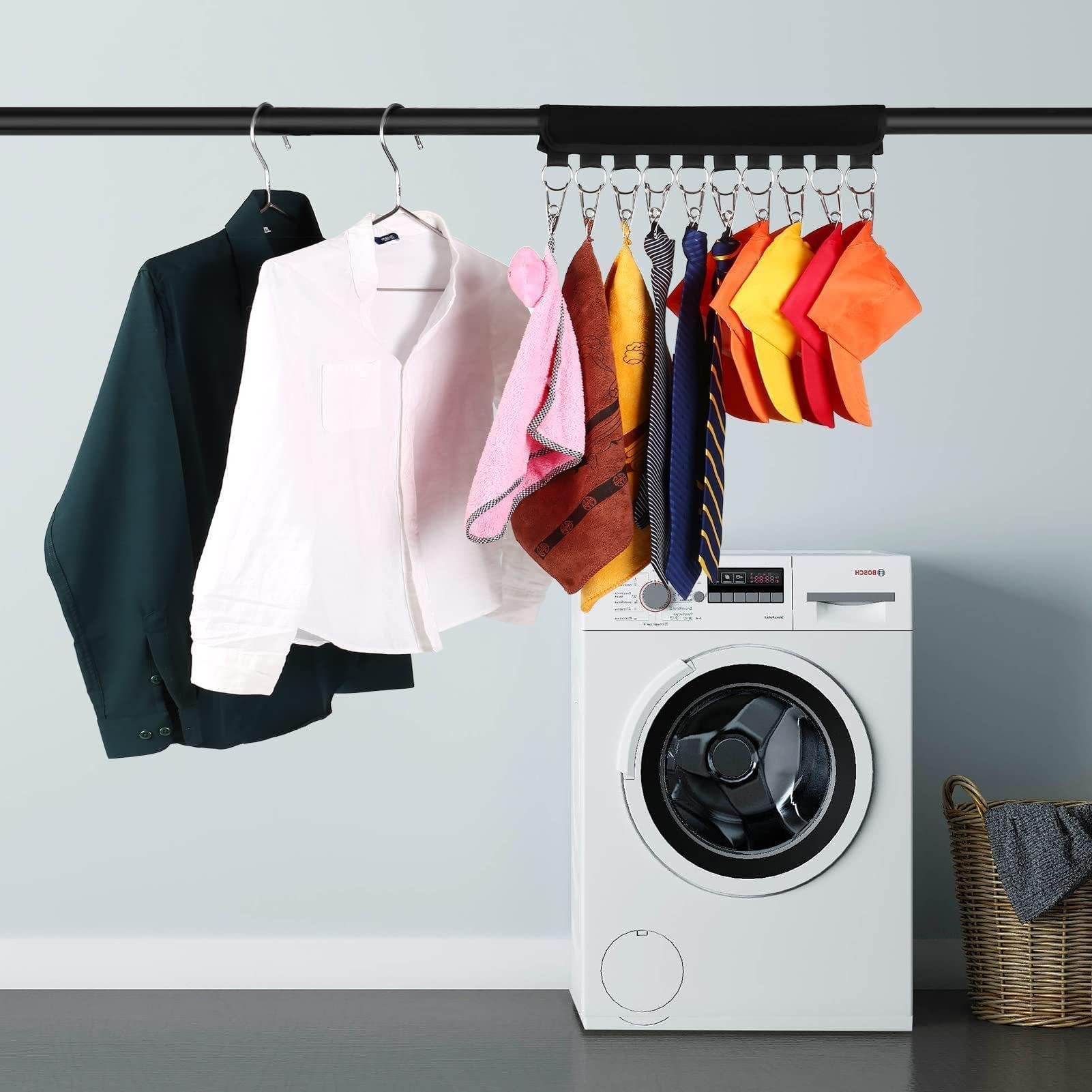 Detachable Magic Binding Foldable Fabric Cap Organizer Hangers With Clips Fabric Hanger With Velcroes