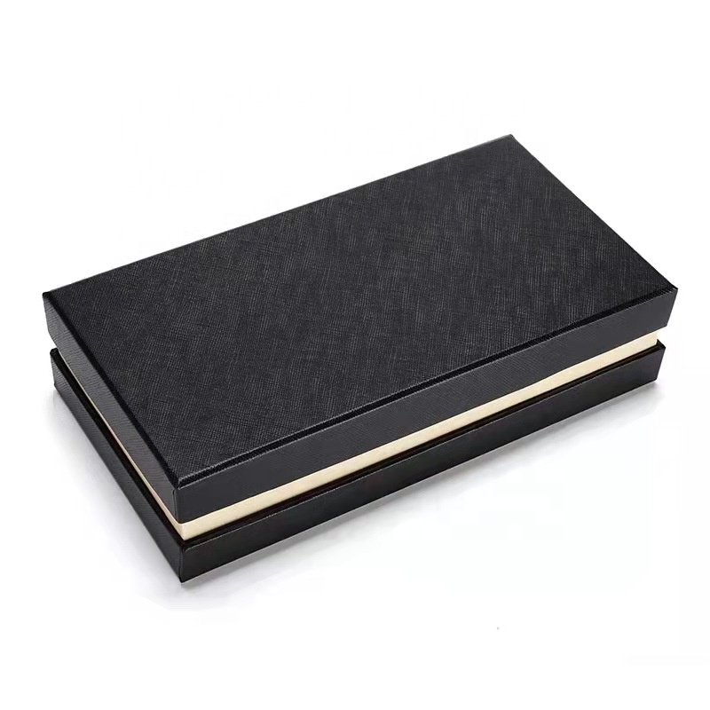 Black Rectangular wallet box ,up and down lid packing box for universal long wallet box