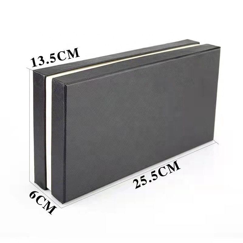 Black Rectangular wallet box ,up and down lid packing box for universal long wallet box
