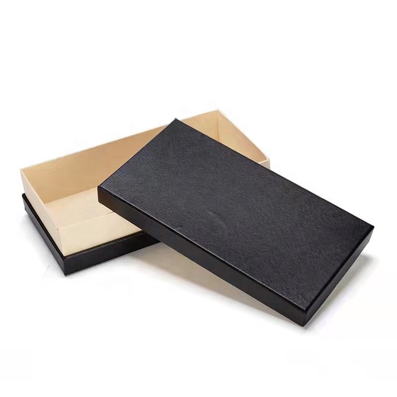 Black Rectangular wallet box ,up and down lid packing box for universal long wallet box