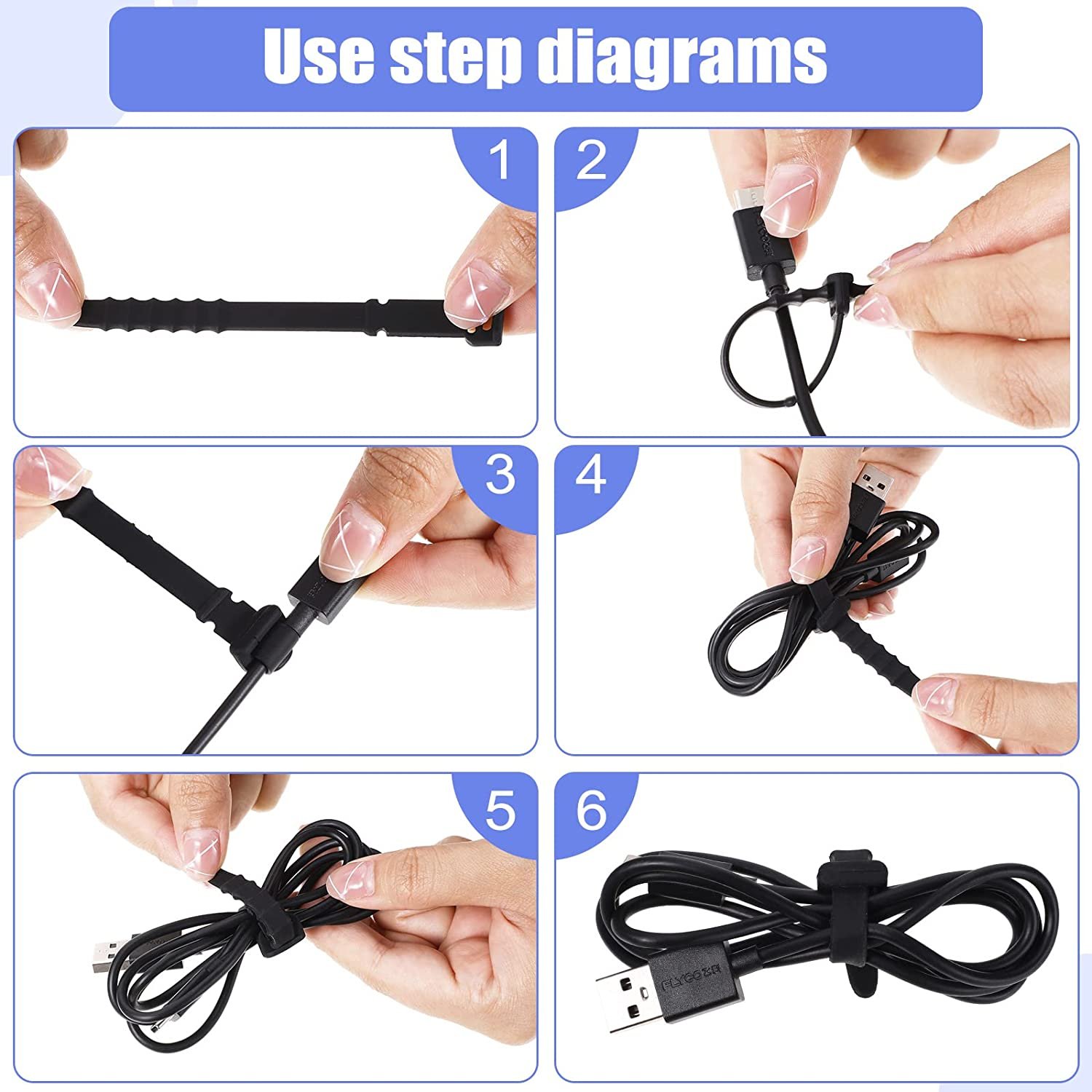Silicone Cable Ties Hongyucable Silicone Cord Organizer Straps Reusable Cable Zip Ties Reusable Wire Ties