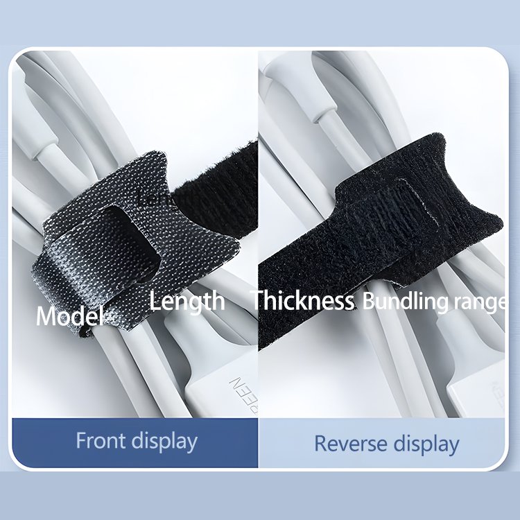 Colorful Flexible Automatic Double Side Reusable Carry Self Gripping Cinch Straps/ Hook Loop Cable Tie