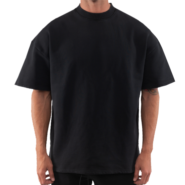High Quality Heavyweight T-shirt DTG Puff Print Streetwear Boxy 300 GSM 100% Cotton Tee 250gsm Oversized Tshirts Custom T Shirt