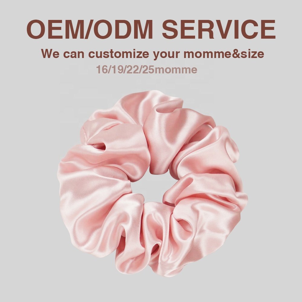 New 100% Mulberry Silk Scrunchies With Elastic Band Women Hair Accessories