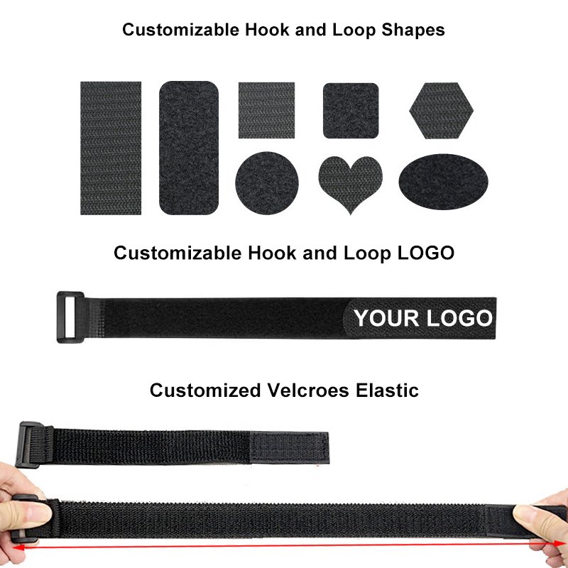 Top Quality Self Locking Flexible Fabric Wire Management Luggage Ski Hook And Loop Buckle Cable Tie Velcroes Strap
