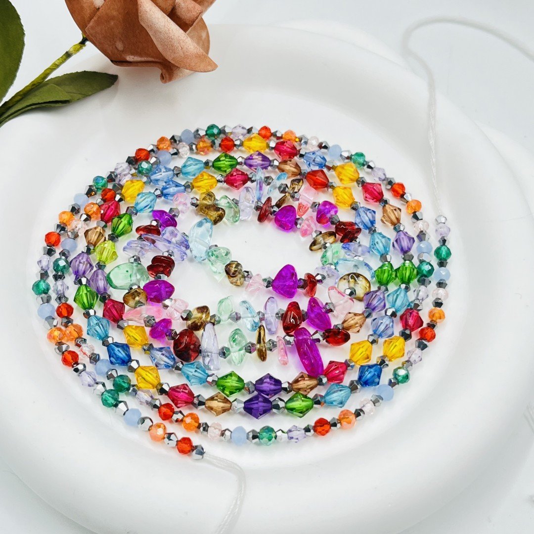 2024 New Waist beads Fluorescent butterfly Tie Custom waist beads Crystal waist beads wholesale
