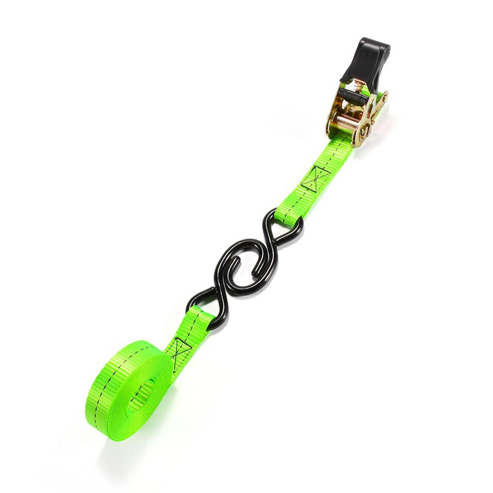 Heavy Duty 1 Inch 25mm 800kgs Cargo Lashing Belt Ratchet Tie Down Strap with S Hooks