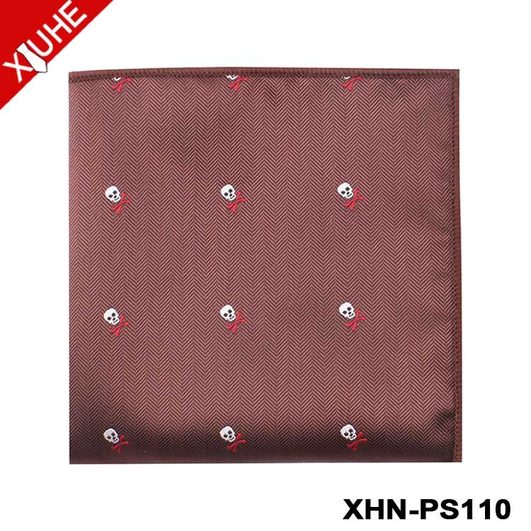 New Pattern High Quality Custom Handkerchief Navy Blue Woven Flamingo Handkerchief Custom 100% Polyester Pocket quare