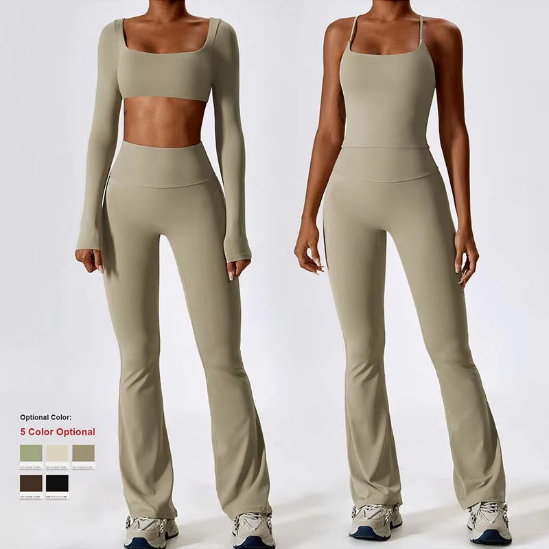 2024 Custom Logo Summer New High Quality Short Sleeve Crop Top Gym Fitness Sets Sport Workout 2 Piece Yoga Sets For Women