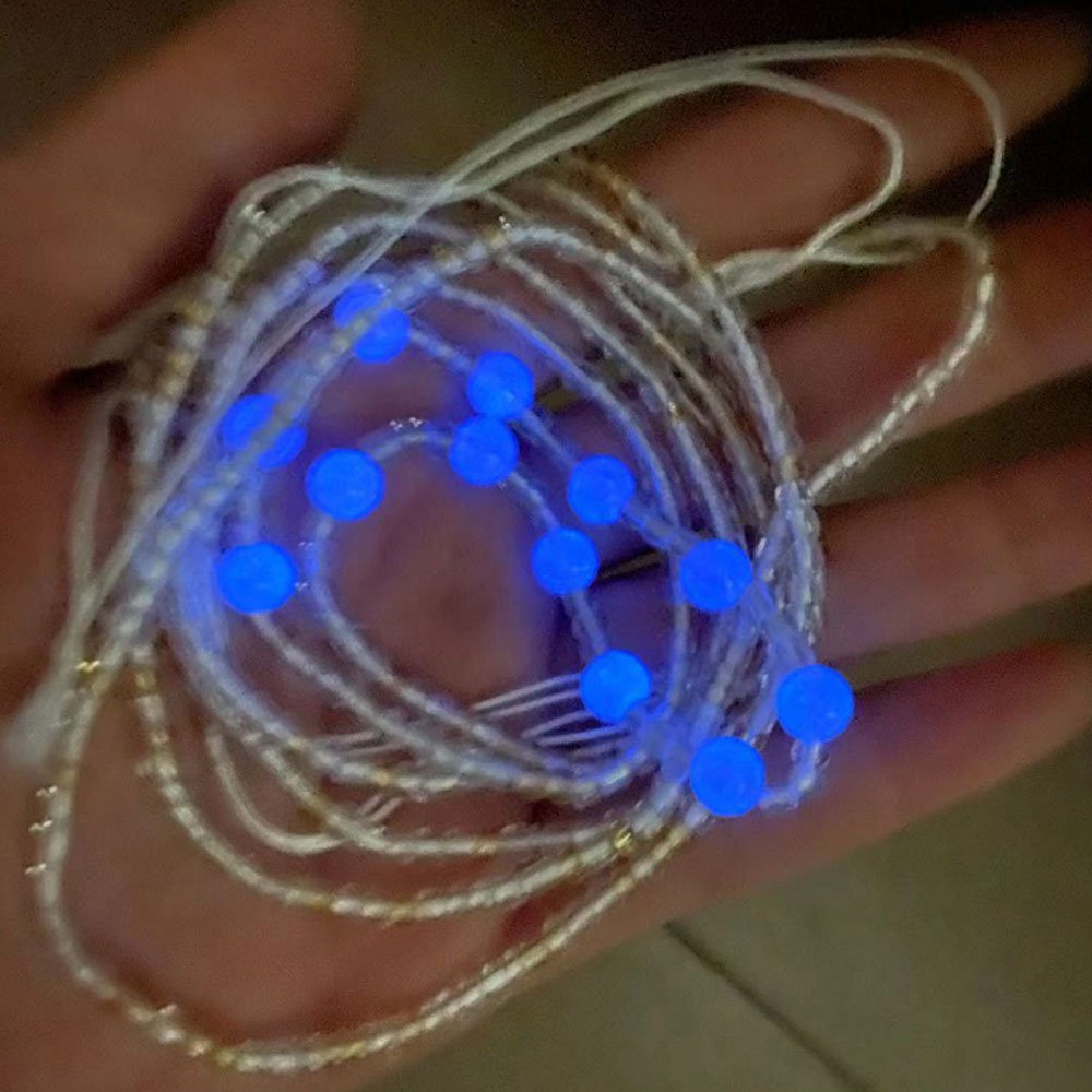 unique glow in the dark weightloss string thread adjustable african waist beads belly chain tie on women plus size