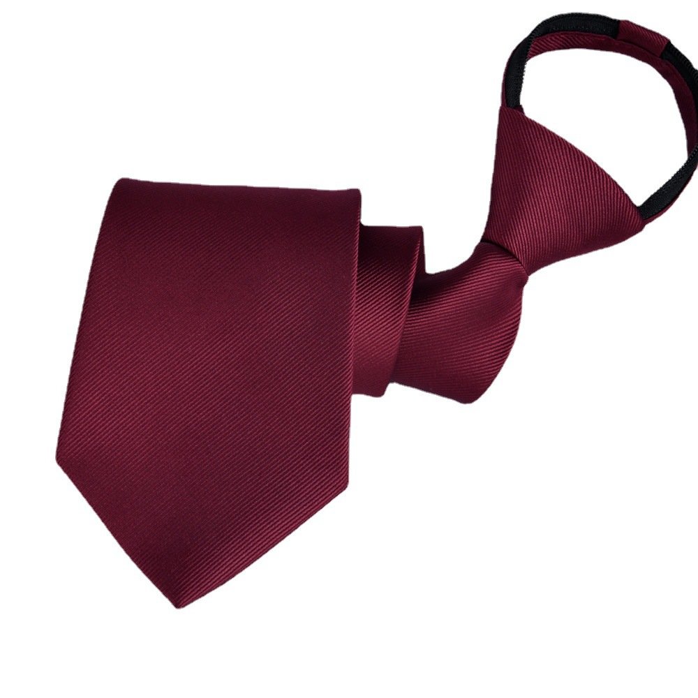 Tie Men's 8cm zipper Professional monochrome Executive security Business office navy blue easy to pull convenient